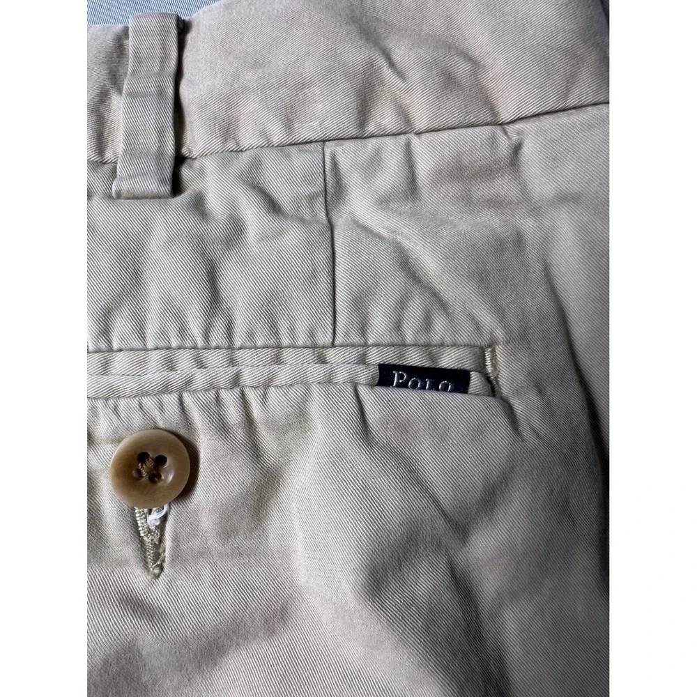 Polo Ralph Lauren Mens 36 Khaki Stretch Classic Fit Chino Shorts Cotton Blend